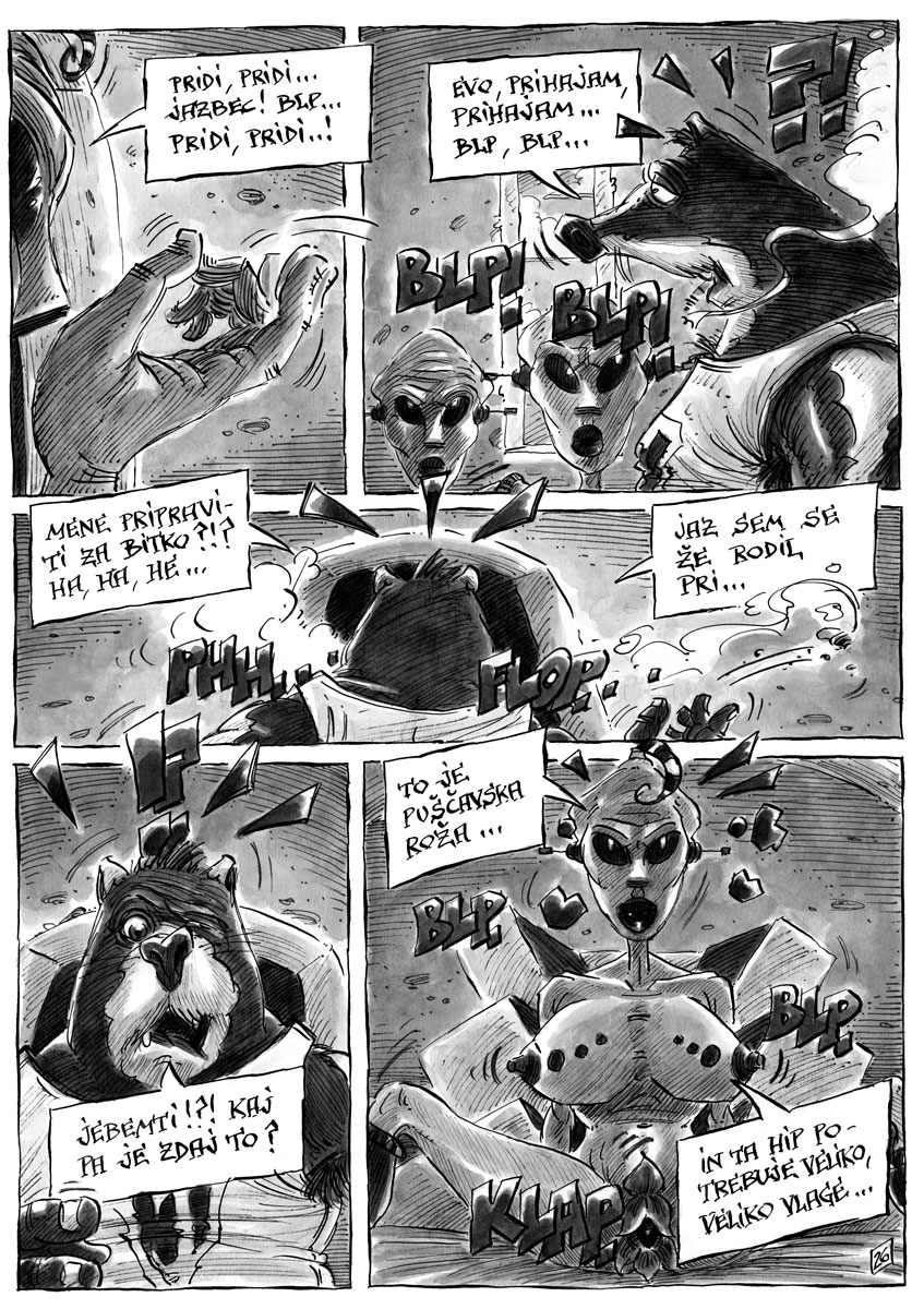 Marko
                      Kociper: Jazbec in pučavska roa / The Badger and
                      the desert flower, 2016, strip / comics