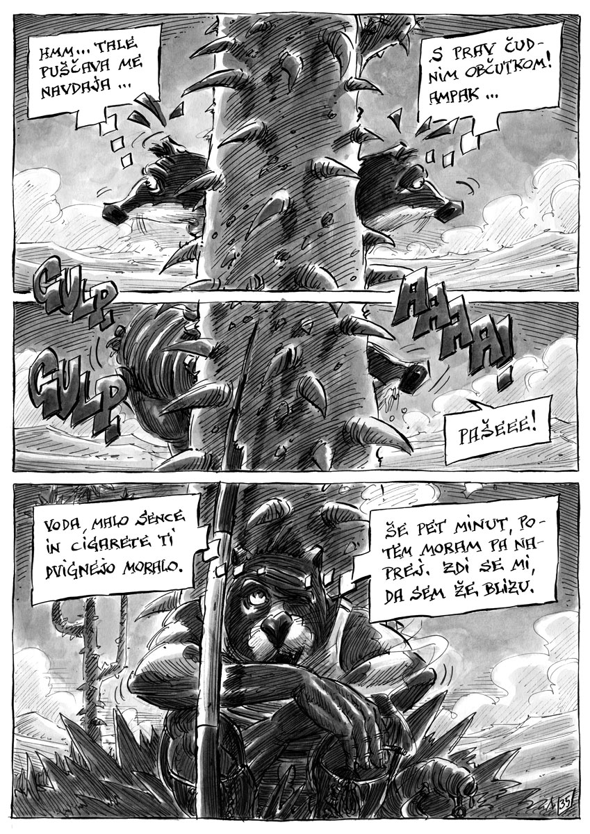 Marko
                      Kociper: Jazbec in pučavska roa / The Badger and
                      the desert flower, 2016, strip / comics