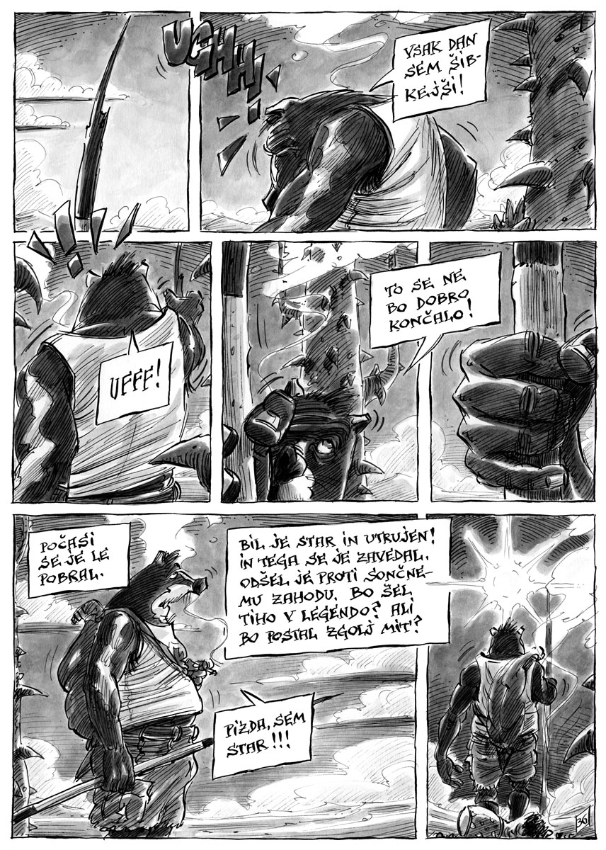 Marko
                      Kociper: Jazbec in pučavska roa / The Badger and
                      the desert flower, 2016, strip / comics