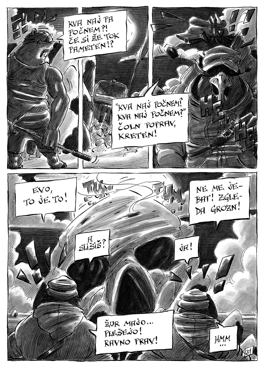 Marko
                      Kociper: Jazbec in otok mrtvih / The Badger and
                      the Island of the Dead, 2014, strip / comics