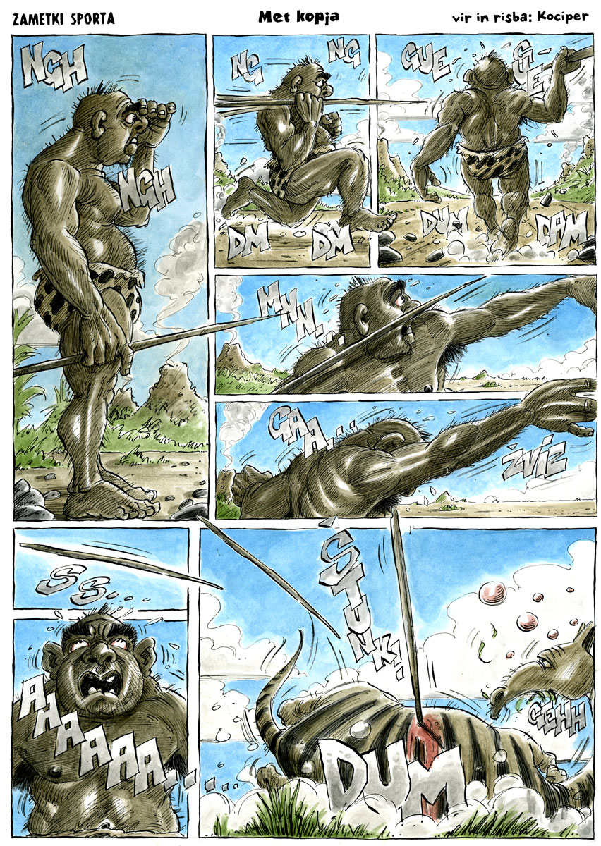 Met
                      kopja - Zametki športa, Throwing spears -
                      Development of sports